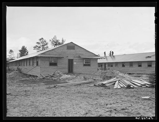 Untitled photo, possibly related to: New barracks under construction at Camp Blanding near Starke, Florida