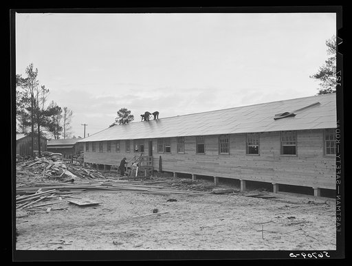 New barracks under construction at Camp Blanding near Starke, Florida