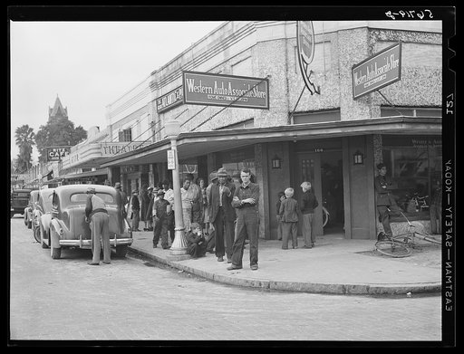 Street corner in Starke, Florida. Boomtown in defense district