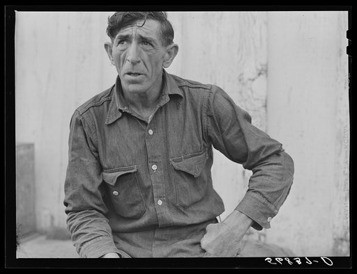 Untitled photo, possibly related to: Spanish muskrat trapper, telling about the trapper's war, the long fight and difficulties between them and the company men. Delacroix Island, Saint Bernard Parish, Louisiana