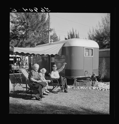Guests at Sarasota trailer park. Sarasota, Florida