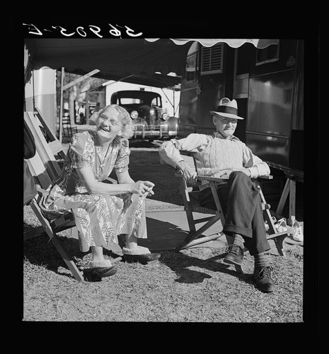Guests at Sarasota trailer park. Sarasota, Florida
