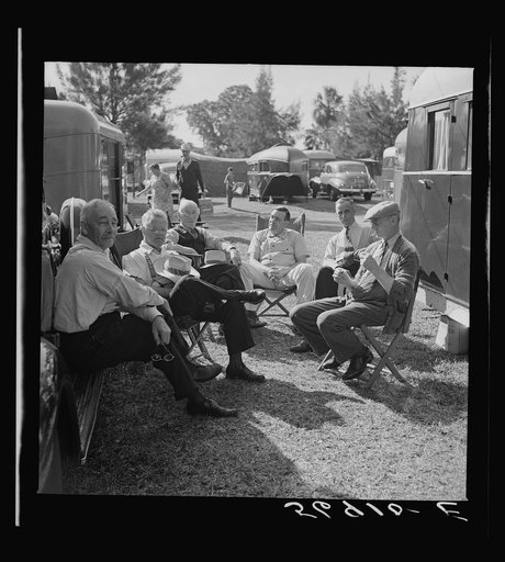 Guests at the Sarasota trailer park. Sarasota, Florida