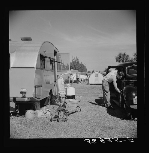 Wash day in Sarasota trailer park. Sarasota, Florida