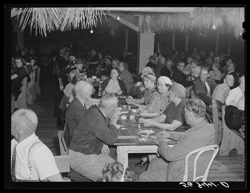 Untitled photo, possibly related to: Guests of Sarasota trailer park, Sarasota, Florida, enjoying an evening of "bingo"