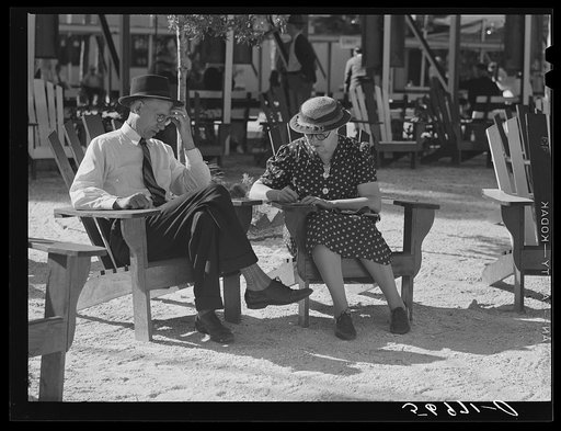 Guests at Sarasota trailer park. Sarasota, Florida