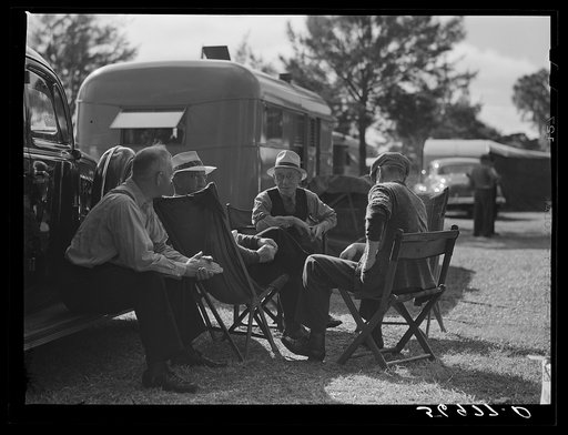 Talking it over. Sarasota trailer park, Sarasota, Florida