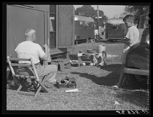 Getting ready to go fishing. Sarasota trailer park, Sarasota, Florida