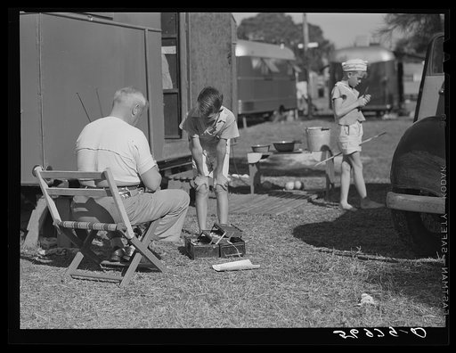 Getting ready to go fishing. Sarasota trailer park, Sarasota, Florida