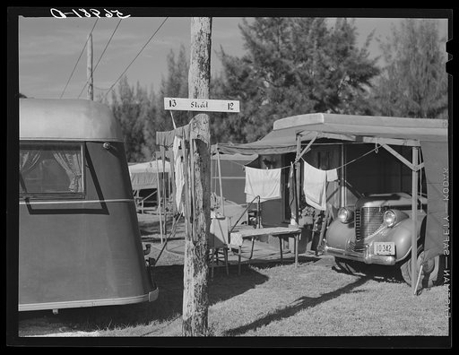 Trailer homes in Sarasota trailer park. Sarasota, Florida