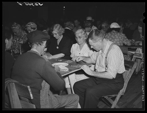 Guests at Sarasota trailer park, Sarasota, Florida, playing "bingo"