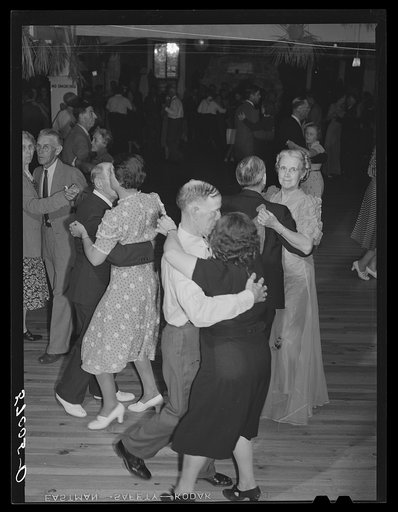 Dances are held regularly at Sarasota trailer park. Sarasota, Florida