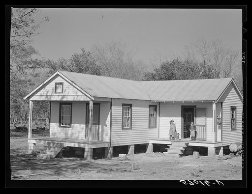Spanish muskrat trapper's new home, built with the aid of a FSA (Farm Security Administration) loan. Delacroix Island, Louisiana