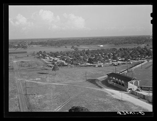 General view of Sarasota trailer park alongside baseball park. Sarasota, Florida