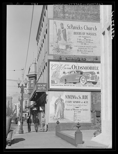 Billboards on side of building in New Orleans, Louisiana