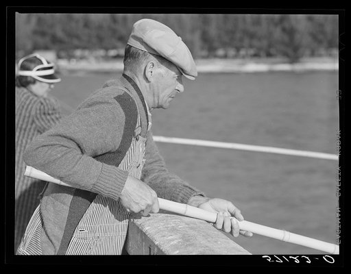 Untitled photo, possibly related to: Fishing from bridge, Sarasota trailer park, Sarasota, Florida