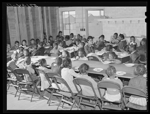Hot lunches for children of agricultural workers in day nursery of Okeechobee migratory labor camp. Belle Glade, Florida