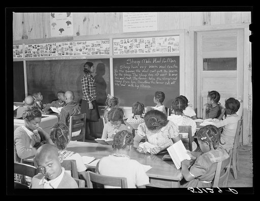 Classroom in new school at Okeechobee migratory labor camp. Belle Glade, Florida