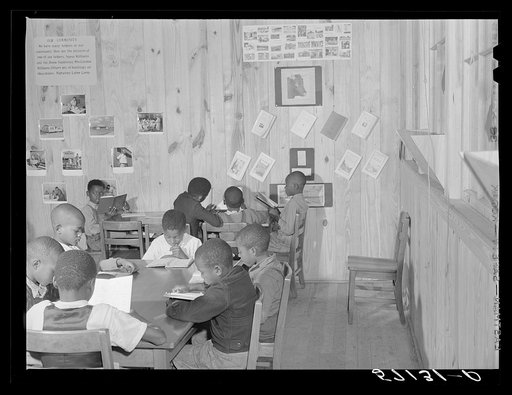 Agricultural workers' children in the new schoolroom at Okeechobee migratory labor camp. Belle Glade, Florida