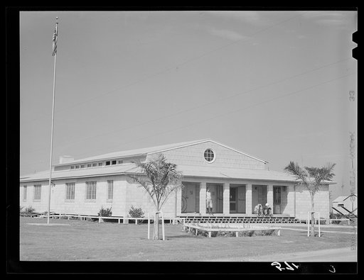 Community building for agricultural workers at Osceola migratory labor camp. Belle Glade, Florida