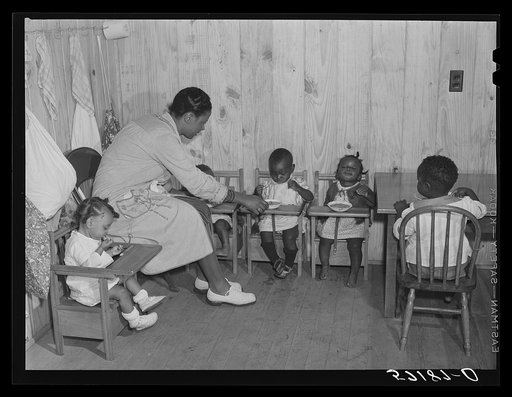Hot lunches for children of agricultural workers in day nursery of Okeechobee migratory labor camp. Belle Glade, Florida