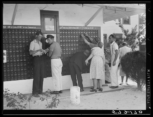 Untitled photo, possibly related to: Getting the mail. Sarasota trailer park, Sarasota, Florida