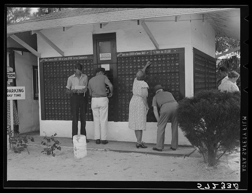 Getting the mail. Sarasota trailer park, Sarasota, Florida