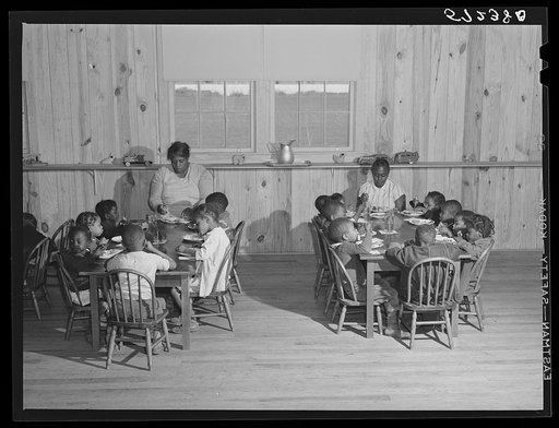 Hot lunches for children of agricultural workers in day nursery of Okeechobee migratory labor camp. Belle Glade, Florida