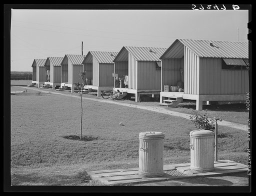 Metal shelters for agricultural and packing house workers. Osceola migratory labor camps, Belle Glade, Florida