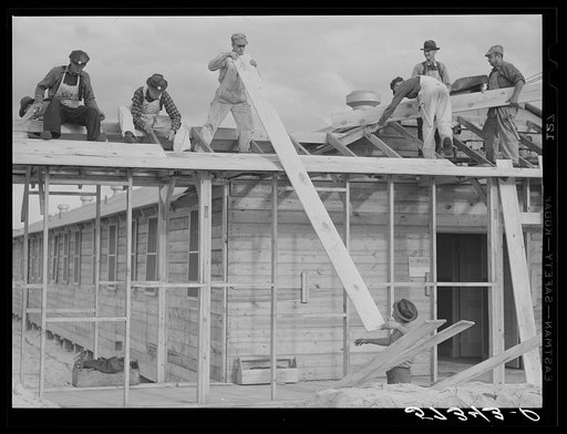 Construction of Army barracks at Camp Blanding. Starke, Florida