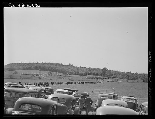 Untitled photo, possibly related to: Parked cars for spectators. Point-to-Point Cup Horse race. Worthington Valley, near Glyndon, Maryland