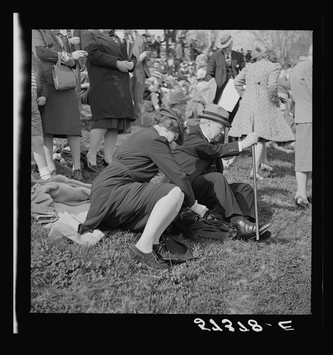 Spectators at the Point-to-Point Cup race of the Maryland Hunt Club. Worthington Valley, near Glyndon, Maryland