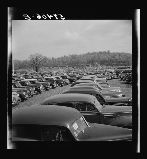 Parked cars for spectators. Point-to-Point Cup Horse race. Worthington Valley, near Glyndon, Maryland