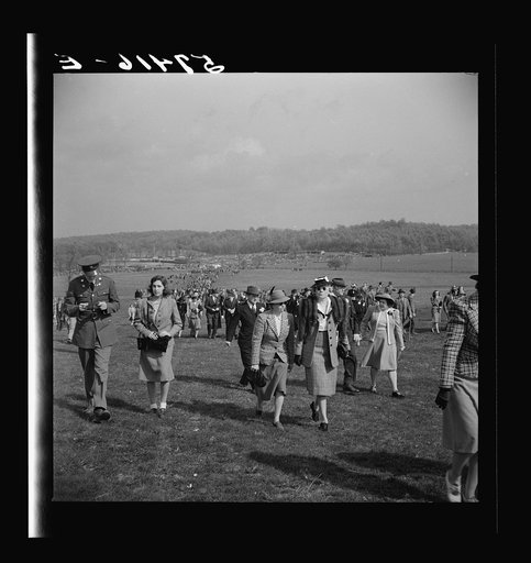 Spectators at the Point to Point Cup race of the Maryland Hunt Club. Worthington Valley, near Glyndon, Maryland