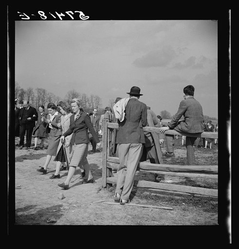 Untitled photo, possibly related to: Spectators at the Point-to-Point Cup race of the Maryland Hunt Club. Worthington Valley, near Glyndon, Maryland