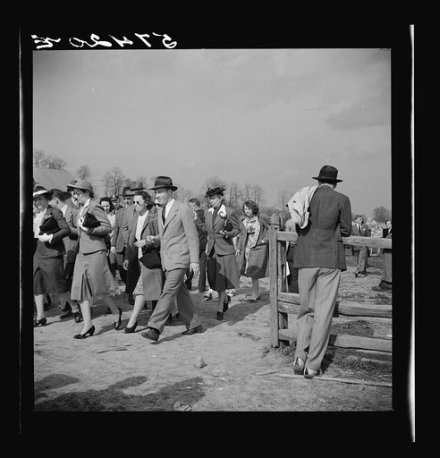 Untitled photo, possibly related to: Spectators at the Point-to-Point Cup race of the Maryland Hunt Club. Worthington Valley, near Glyndon, Maryland