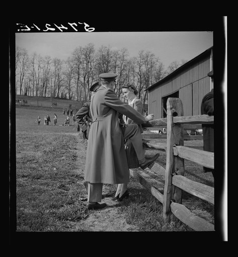 Spectators at the Point-to-Point Cup race of the Maryland Hunt Club. Worthington Valley, near Glyndon, Maryland