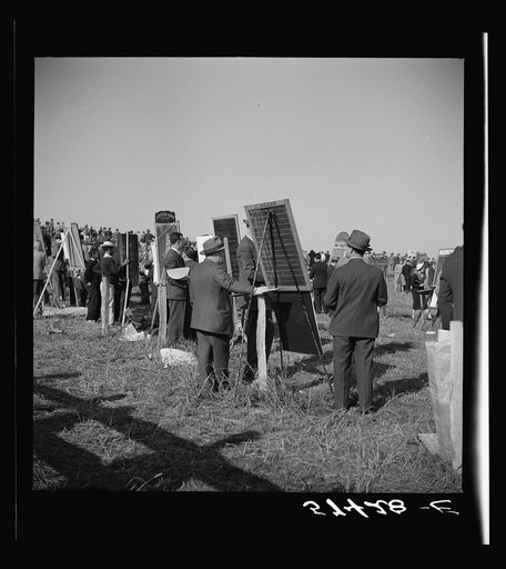Untitled photo, possibly related to: Bookies taking bets at horse races. Warrenton, Virginia