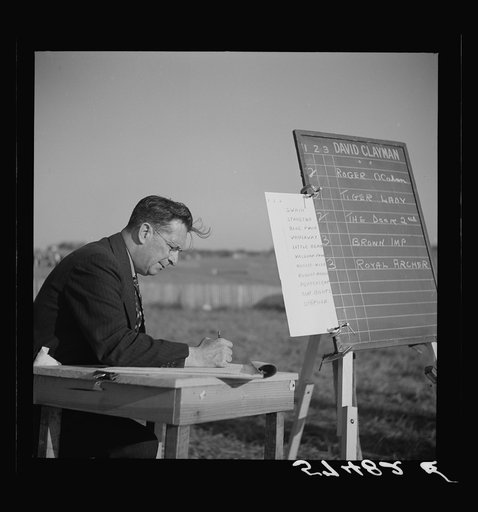 Bookies taking bets at horse races. Warrenton, Virginia