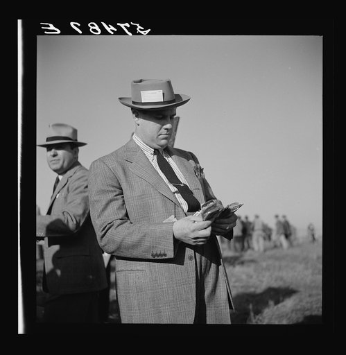 Bookies taking bets at horse races. Warrenton, Virginia