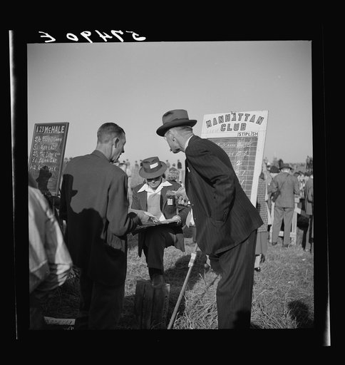 Bookies taking bets at horse races. Warrenton, Virginia
