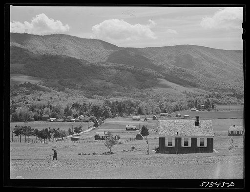 Homes on FSA (Farm Security Administration) project. Ida Valley Farms, Shenandoah Homesteads, near Luray, Virginia