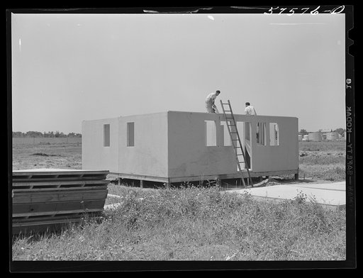 Prefabricated defense housing under construction near airport. Hartford, Connecticut. Constructed and managed by FSA (Farm Security Administration)