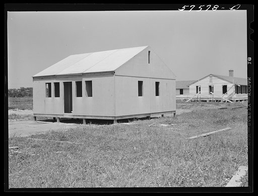 Prefabricated defense housing under construction near airport. Hartford, Connecticut. Constructed and managed by FSA (Farm Security Administration)