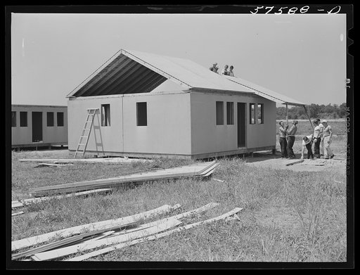 Prefabricated defense housing under construction near airport. Hartford, Connecticut. Constructed and managed by FSA (Farm Security Administration)
