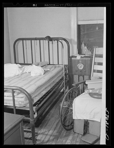 Home of Mr. and Mrs. William McCarthy. He works at Arrows Hart-Hageman Electric Company, and they are natives of Hartford, Connecticut. His wife broke her leg and they have to find another apartment, as rents are so high and conditions are crowded