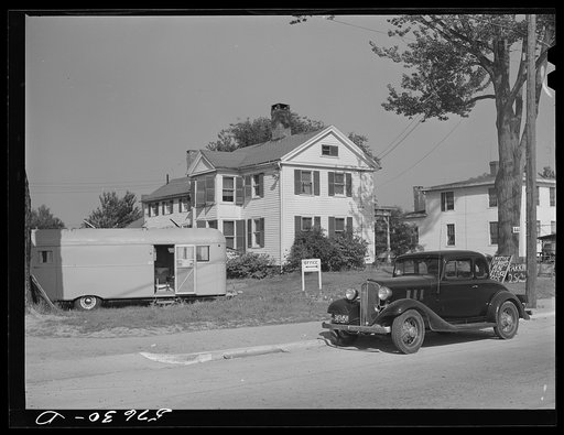 Untitled photo, possibly related to: Many private homes in East Hartford, Connecticut are using all of their available yard space for parking areas for defense workers. Often trailers are sold there too