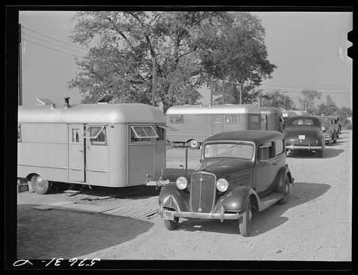 Trailer camp opposite United Aircraft where many Pratt and Whitney workers live with their families, because of housing congestion in and near Hartford, Connecticut