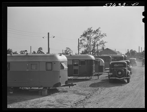 Trailer camp opposite United Aircraft where many Pratt and Whitney workers live with their families, because of housing congestion in and near Hartford, Connecticut
