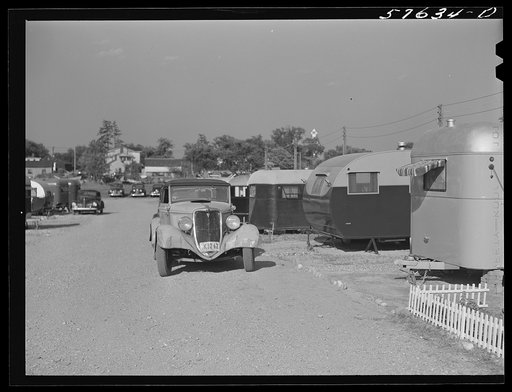 Untitled photo, possibly related to: Trailer camp opposite United Aircraft where many Pratt and Whitney workers live with their families because of housing congestion in and near Hartford, Connecticut